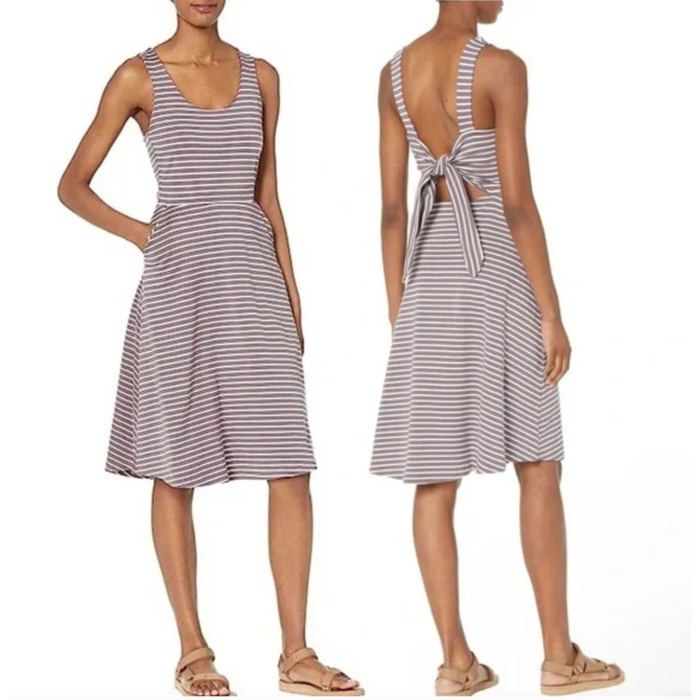 Pact Fit-and-Flare Tie Back Dress
